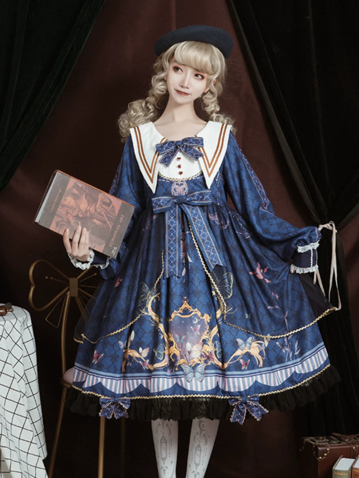 OCELOT - Classic Lolita OP Sailor Collar Elegant Lolita Dress