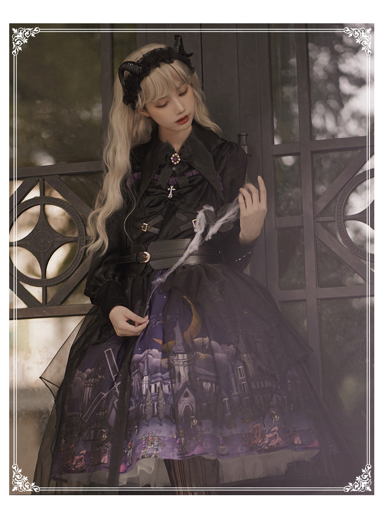 YingLuoFu - Witchville Halloween Gothic Lolita Jumper Dress