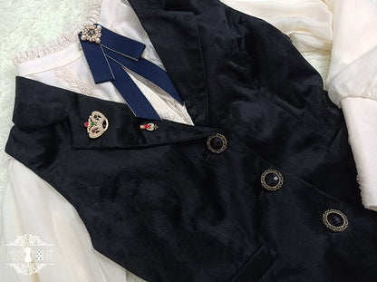 Miss Point - Rose Doll - Retro Lolita Vest Velvet Lolita Waistcoat