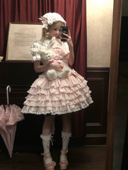 Nn Star - Half Sugar Ism - Sweet Lolita JSK Low Waist Dress With Tiered Hem