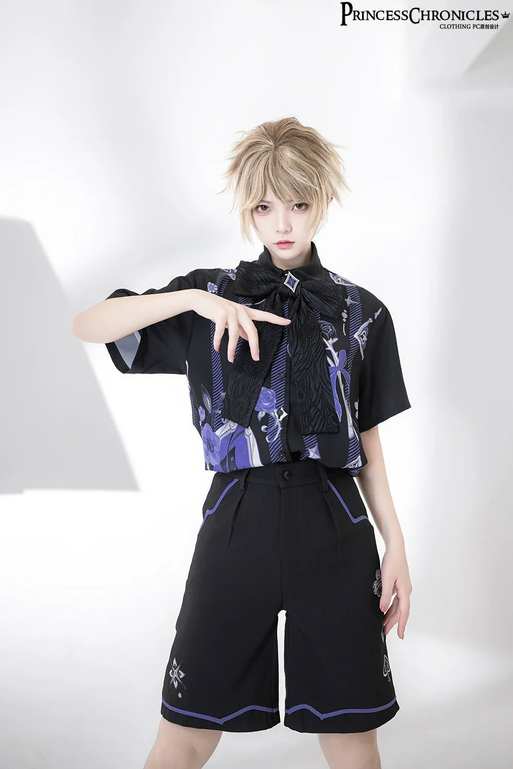 Princess Chronicles - Summer Ouji Lolita Print Loose Shirt Outfit