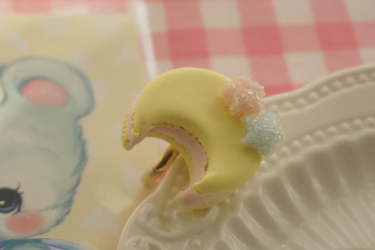 Cat Tea Party - Kwaii Lolita Accessories Moon Lollipop Clay Necklace Ring