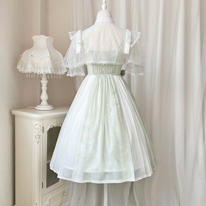 Cornfield Lolita - Wind Singing Lily - Qi Lolita Embroidered Dress Suit