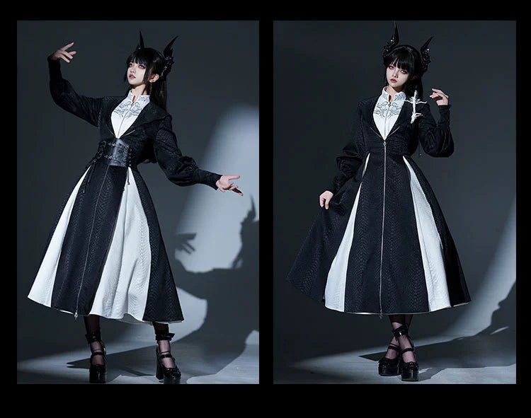 Morning mist and warbler - Dragon Scale - Gothic Lolita Jumper Dress Goth Coat