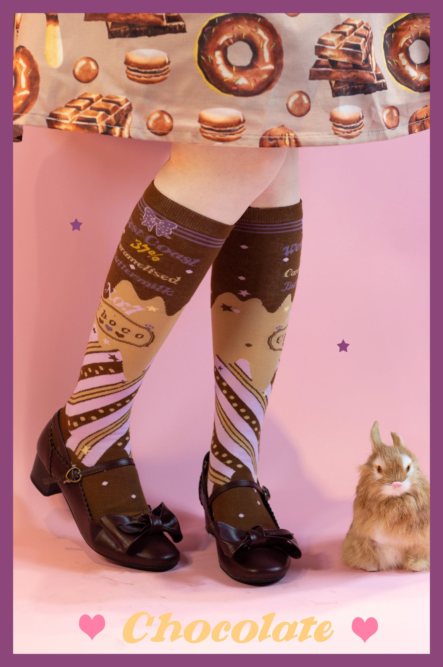 Yukines Box - Kawaii Lolita Chocolate Color Cotton Socks
