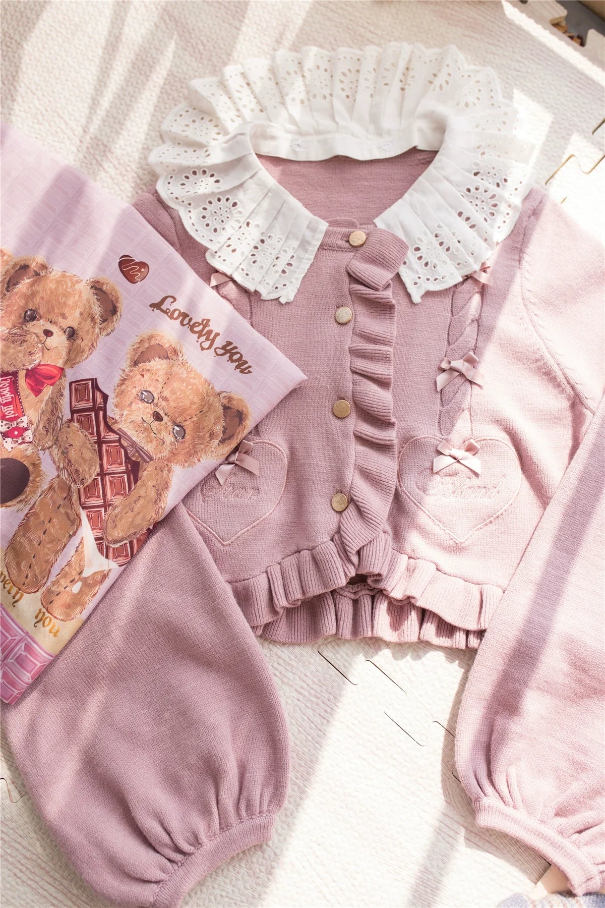 Dark Star Island - Sugar Frost - Sweet Lolita Cardigan Knit Embroidered Sweater