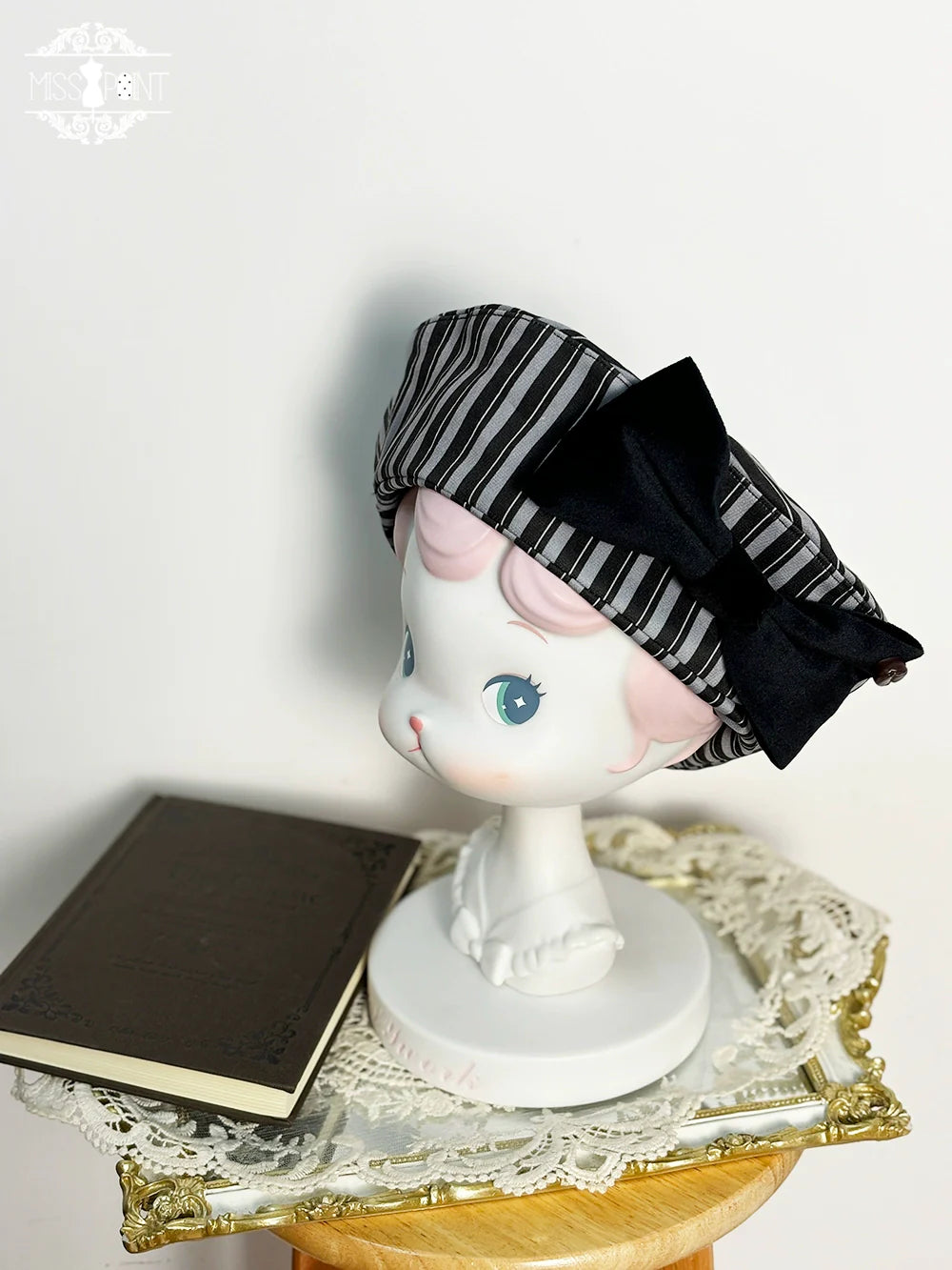 Miss Point - Classical Chocolate - Classic Lolita Accessory Bowler Hat BNT Beret Jabot