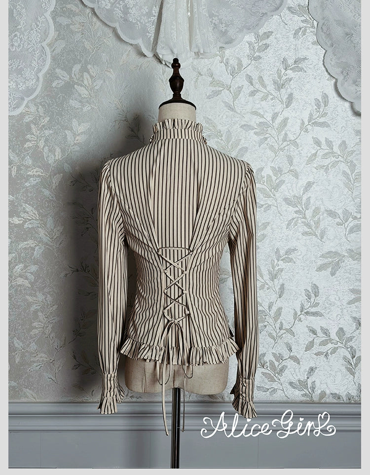 Alice Girl - Duke of Victoria - Classic Lolita Striped Blouse