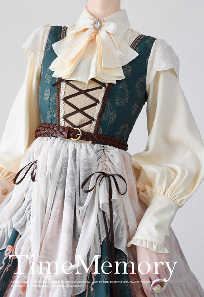 Time Memory - Elegant Lolita Slim Fit Mutton Sleeve Blouse