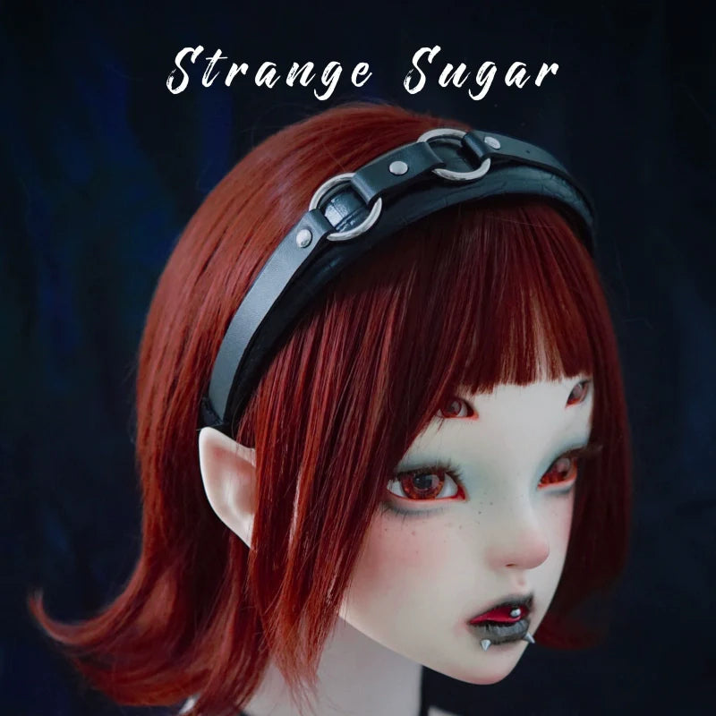 Strange Sugar - Gothic Lolita KC Faux Leather Punk Lolita Hair Accessories