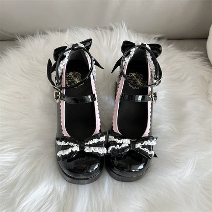 Jiangjiang Biscuit - Elegant Lolita High Heel Shoes Round Toe Low Cut