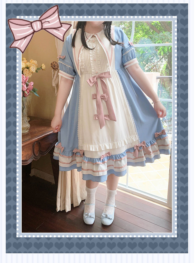 Niu Niu - Candy Sweethearts - Plus Size Lolita OP Short-Sleeve Princess Dress