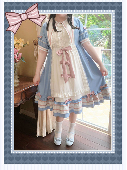 Niu Niu - Candy Sweethearts - Plus Size Lolita OP Short-Sleeve Princess Dress