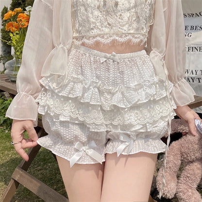 Sugar Girl - Daily Lolita Bloomers Lace Leggings for Summer Wear