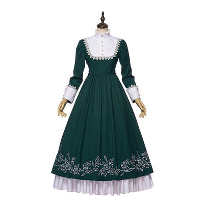 Youpairui - Lobnya - Gothic Nun Lolita Green OP Dress Set