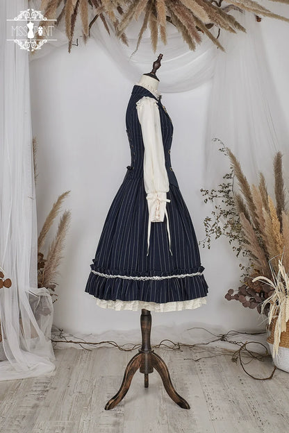 Miss Point - Rose Doll - Elegant Lolita Striped Fishbone Skirt