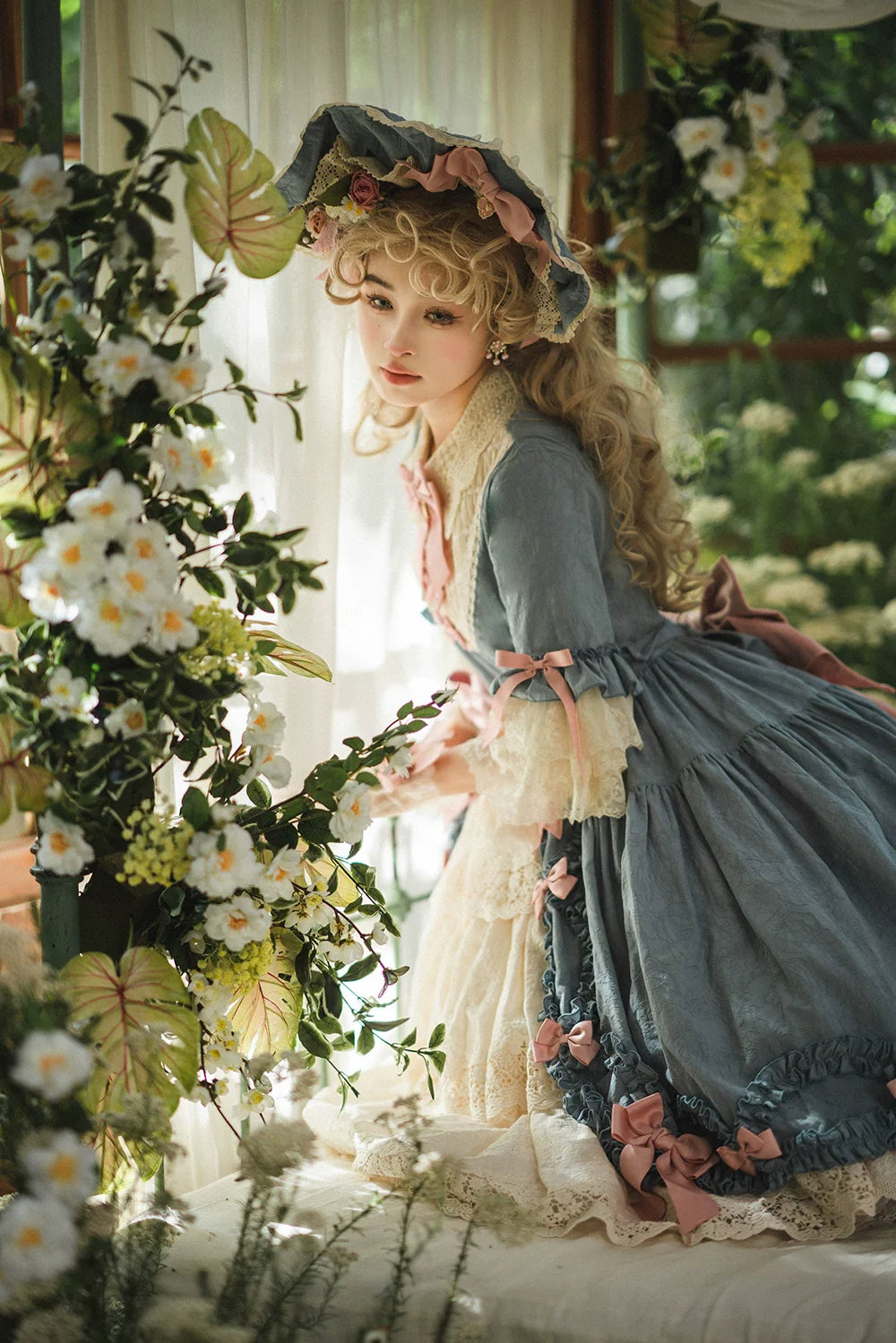 Miss Point - Lilyka Garden - Classic Lolita OP Dress Set Elegant Floral Wall Princess Sleeve