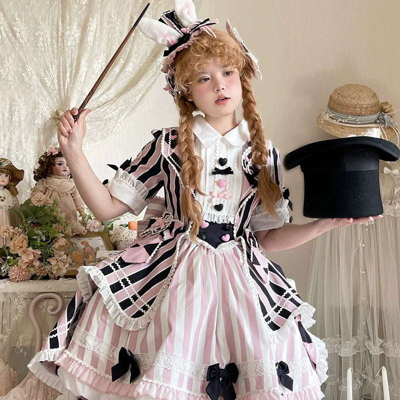 Sakurahime - Werid Theatre - Sweet Lolita Blackpink Stripe OP