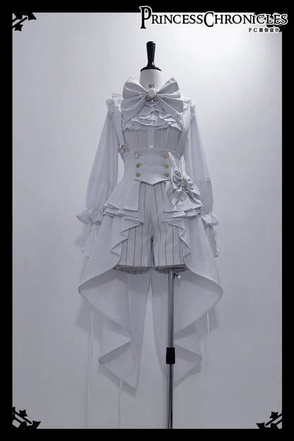 Princess Chronicles - Rabbit Theater White Moonlight - Ouji Lolita Shorts Set, Rabbit Hat