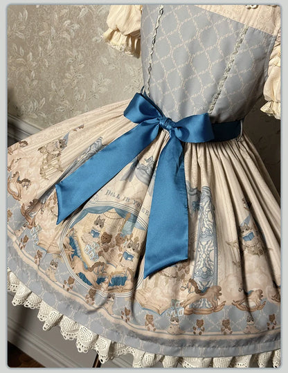Alice Girl - Sea Salt Fairytale - Sweet Lolita JSK Doll-like Lolita Printed Dress