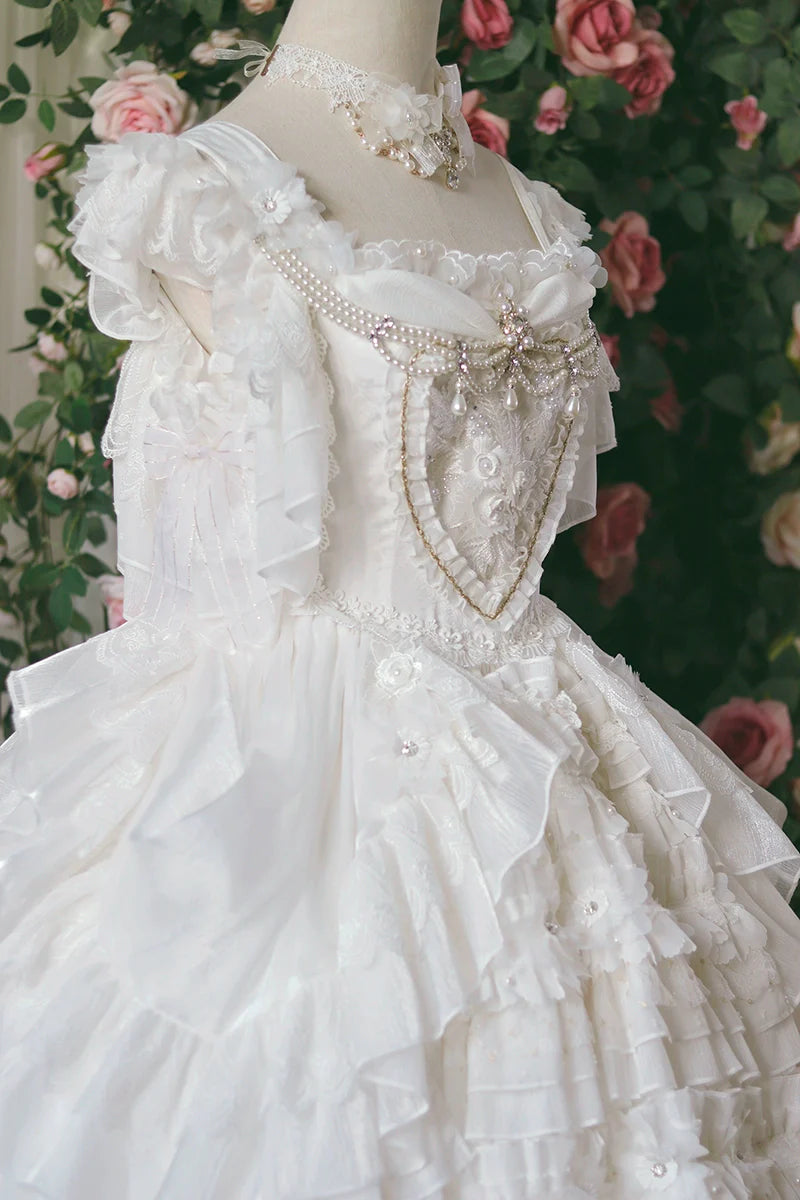 One Night - Dolores - Wedding White Lolita Dress Princess Bridal OP