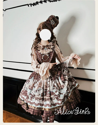 Alice Girl - Bear Chocolate Bar - Kawaii Lolita JSK & Salopette Dress