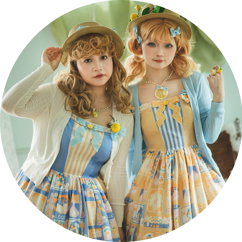 Miss Point - Daisy Lemon - Daily Lolita Lemon Print JSK Customized