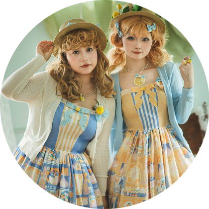 Miss Point - Daisy Lemon - Daily Lolita Lemon Print JSK Customized