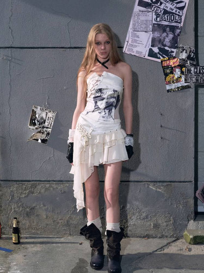 Punk style tube top【s0000009487】