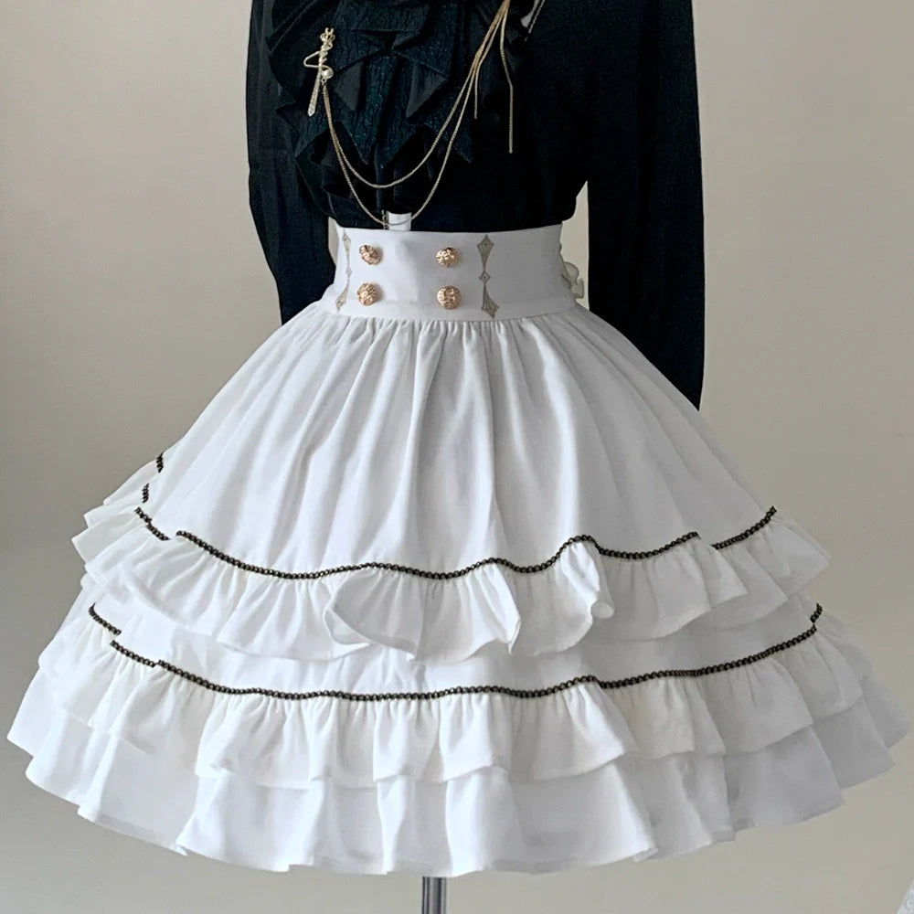 SilentMars - Fallen Moon Rule - Military Lolita Shirt Set Retro Knight Style Blouse