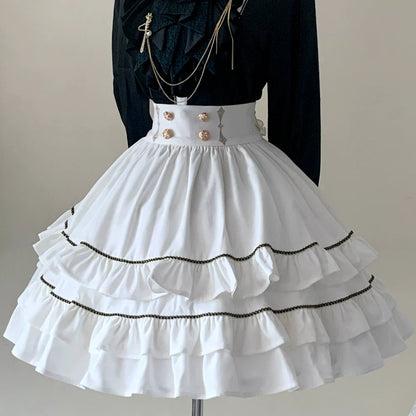 SilentMars - Fallen Moon Rule - Military Lolita Shirt Set Retro Knight Style Blouse