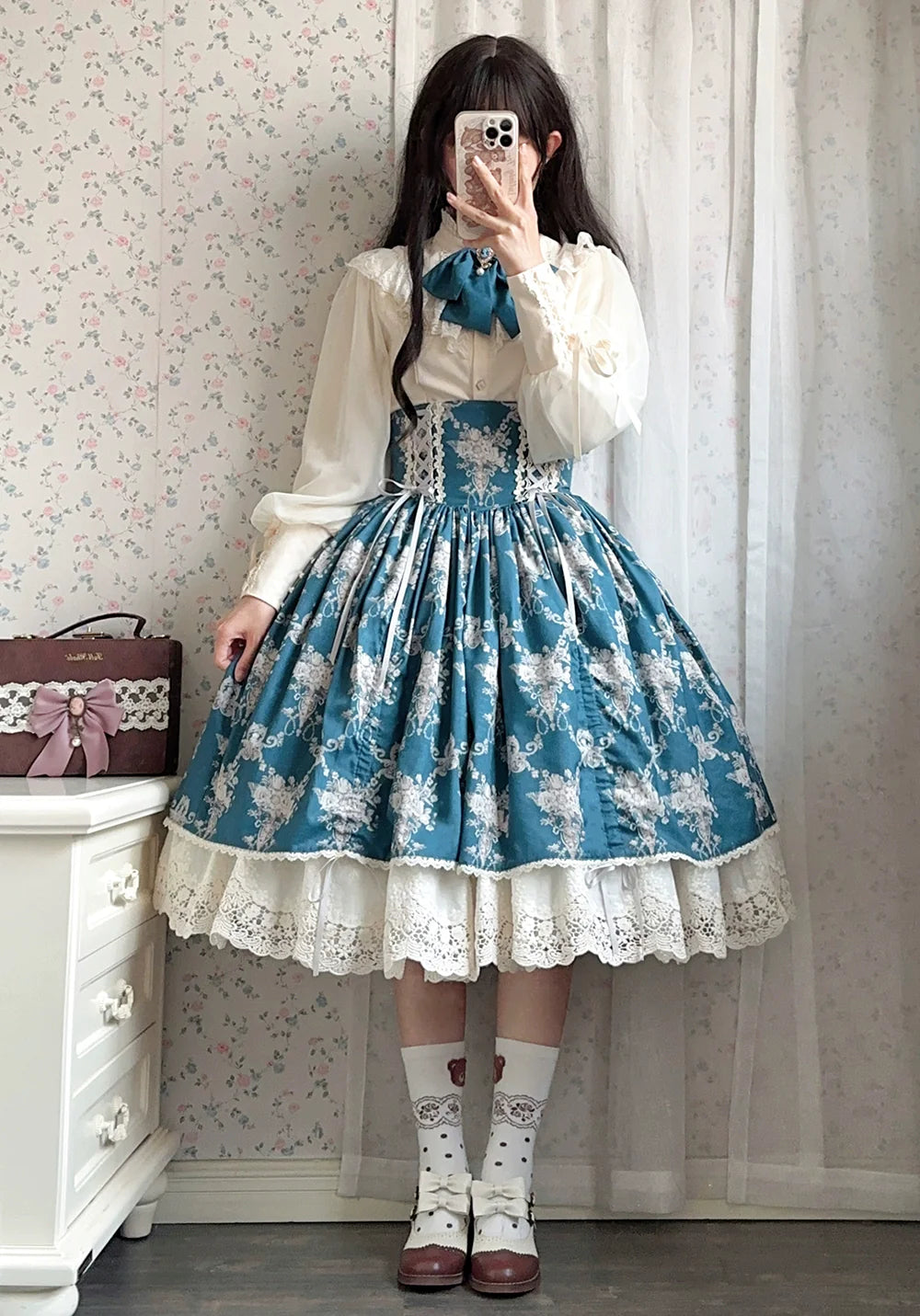 Miss Point - Customized Vintage Lolita Skirt Elegant Pullover Fishbone SK