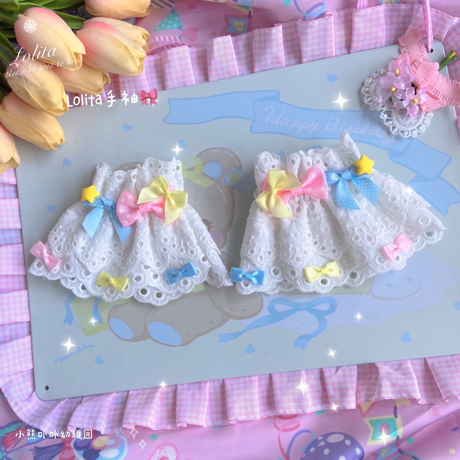 Bear Doll - Sweet Lolita Cuff with Heart and Bow