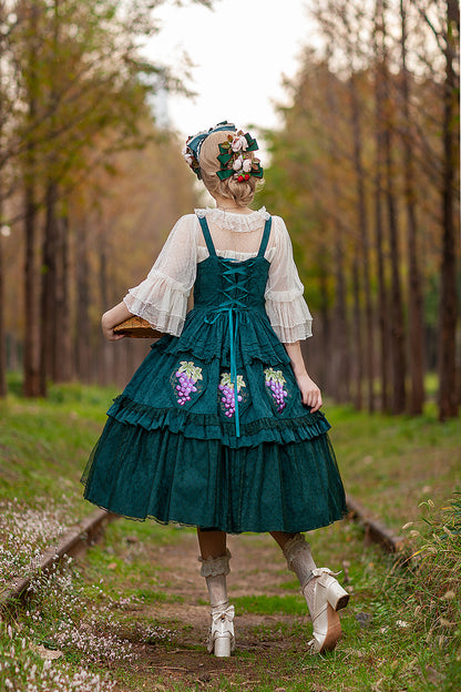 Infanta - Grape Manor - Country Lolita JSK Suit with Grape Embroidery