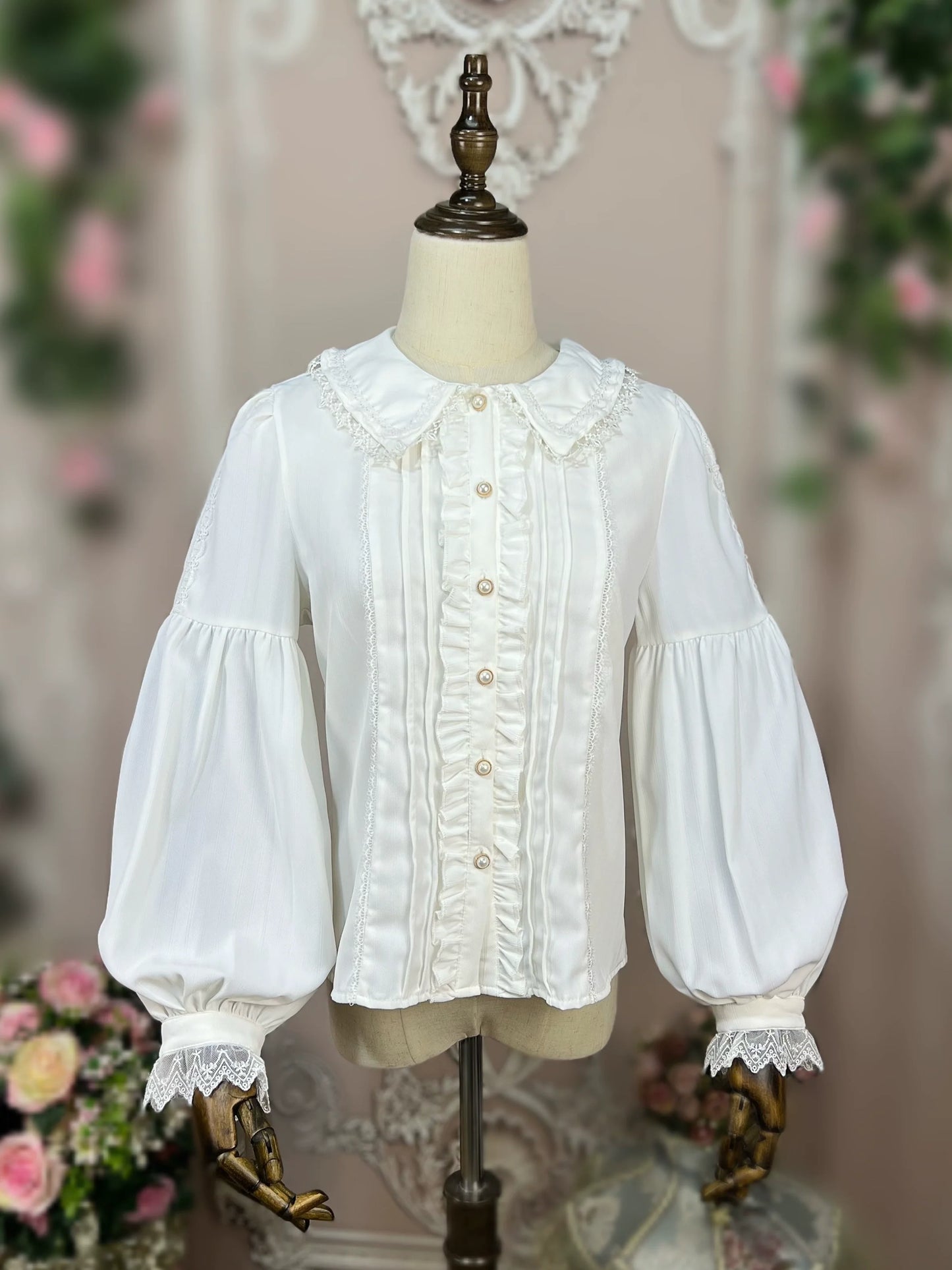 DMFS Lolita - Sweet Lolita Blouse Winter Doll Collar Shirt Long Sleeve Fit Top