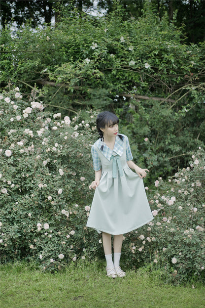 EESSILY - Macaron Waffle - Kawaii Lolita Short Sleeve Summer OP