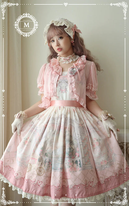Moon River - Swan Lake Mirror - Pink Sweet Lolita Print JSK Dress