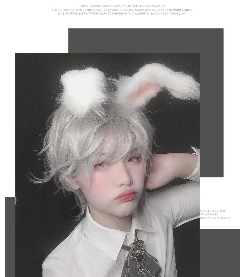 PippiPalace - Mr. Rabbit - Gray Slightly Short Curly Wig