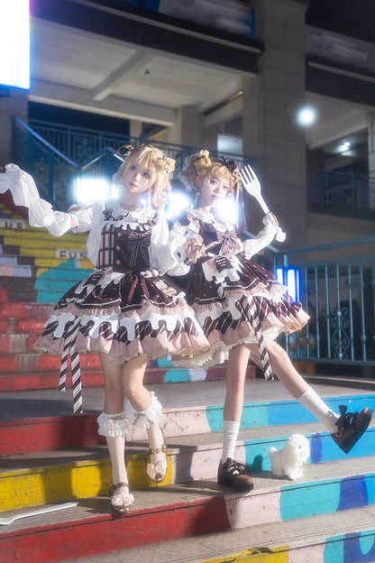 Half Sweet Lolita - Chocolate Milk Pie - Sweet Lolita Jumper Dress Summer Salopette