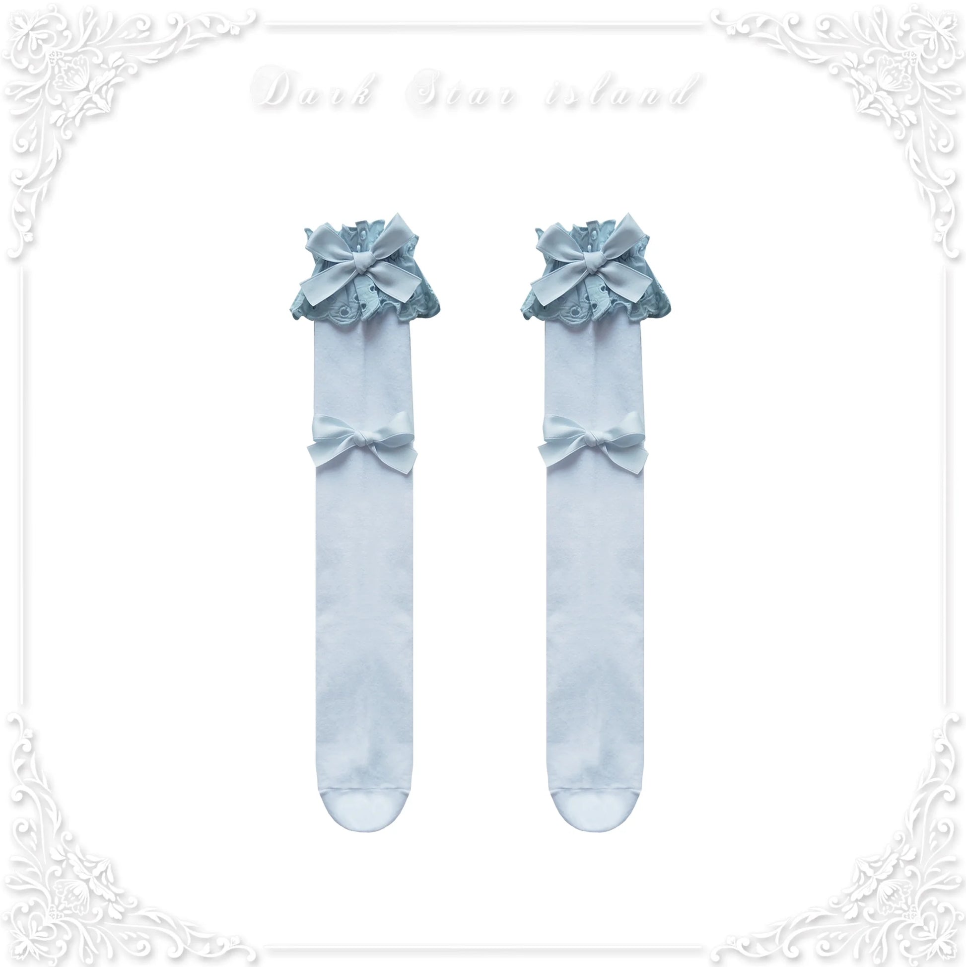 Dark Star Island - Cute Lolita Multi-Color Bow Cotton Socks