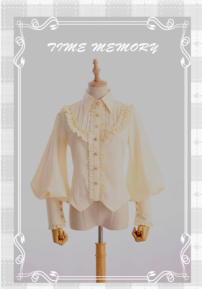 Time Memory - Elegant Lolita Slim Fit Mutton Sleeve Blouse