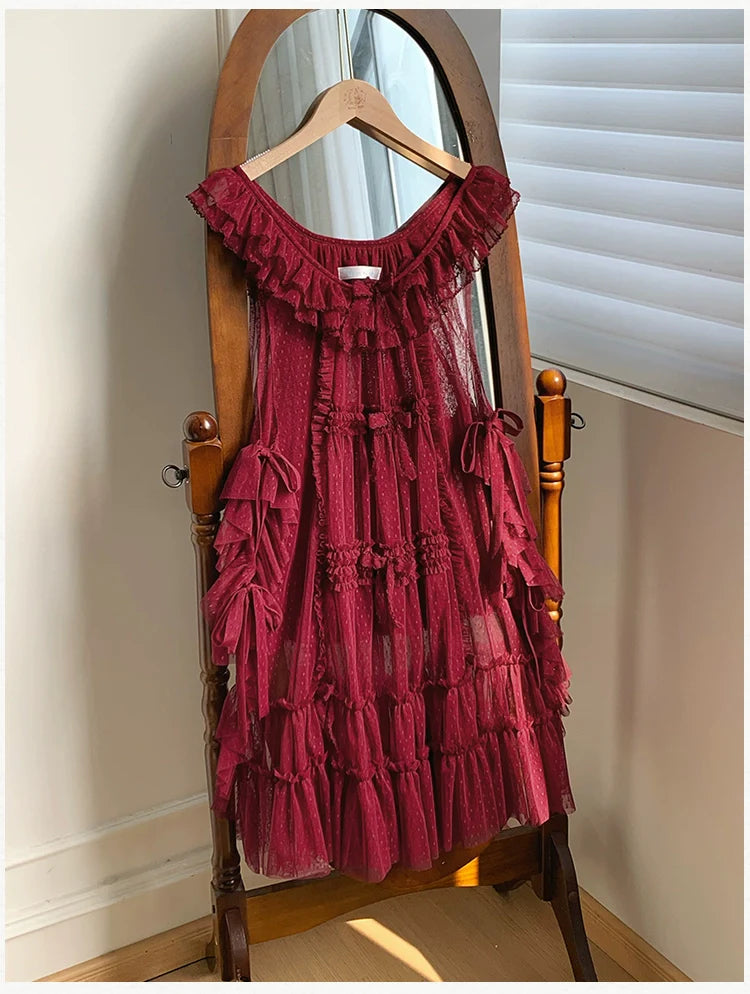 With PUJI - Letters and Poetry - Classic Lolita Tulle Over-Skirt for Summer