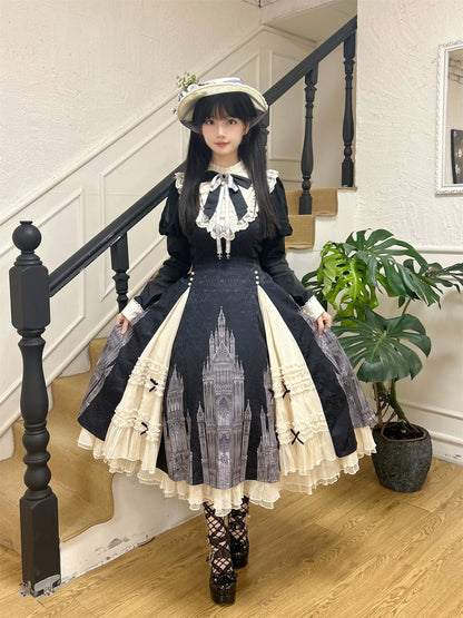 Letters from Unknown Star - Church Bell - Elegant Lolita OP Dress Long Sleeve Spring Autumn