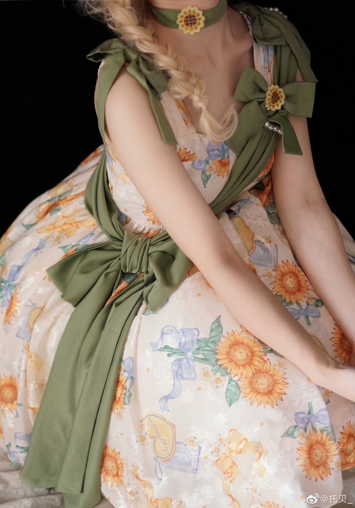 Akiyama Future Studio - Sunflower Print Lolita JSK Dress in Breathable Light Fabric