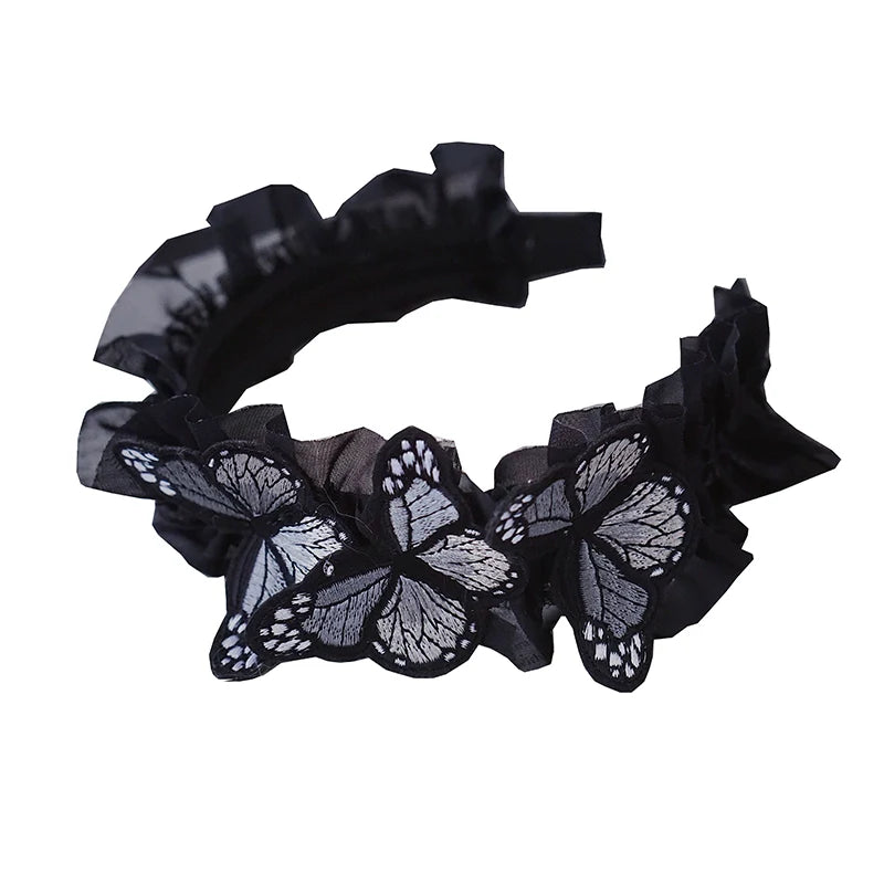 Strange Sugar - Gothic Lolita Black Headdress Butterfly KC Photography Props