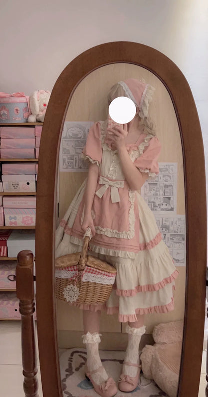 Sugar Girl - Country Lolita OP Dress Short Sleeve Summer Dress