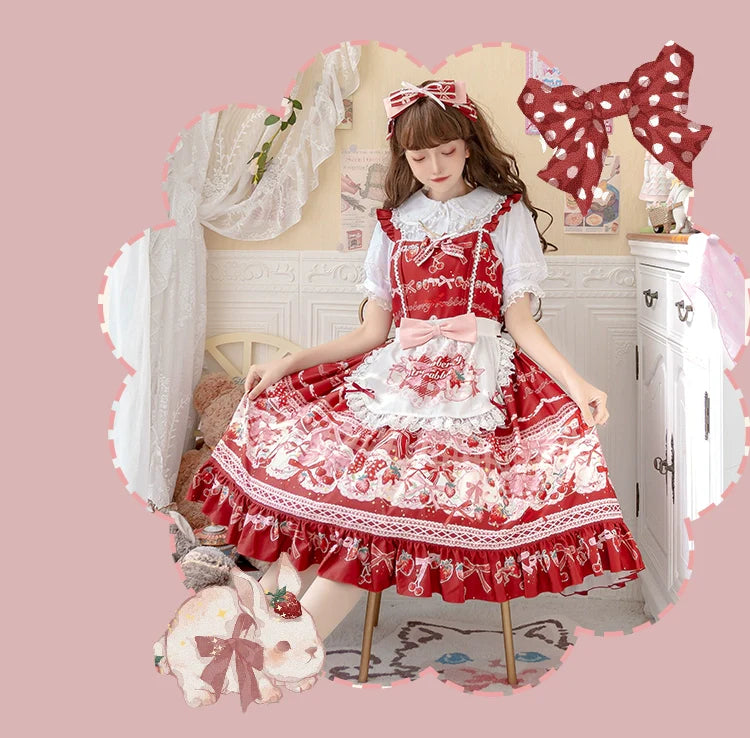 OCELOT - Sweet Lolita Lolita JSK and SK Rabbit Strawberry Dress