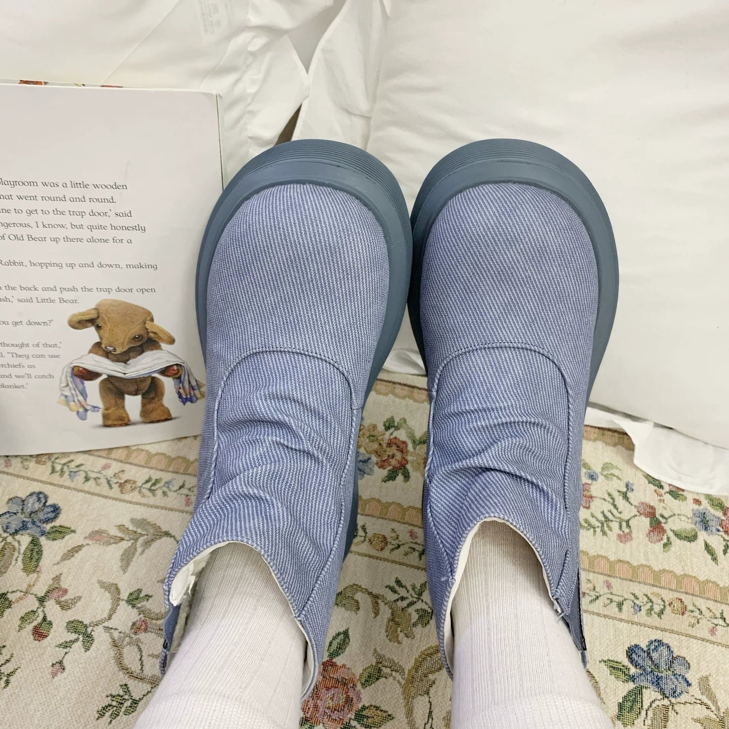 Dolly Doll - Ponyo - Winter Casual Lolita Boots Bow Thick Sole Shoes