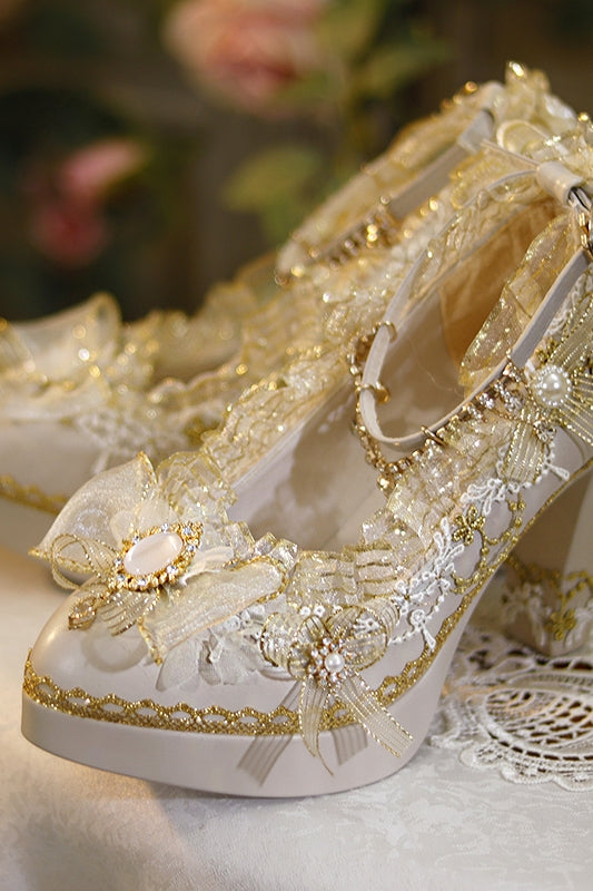 One Night - Handmade Luxuriant Tea Party Lolita Shoes