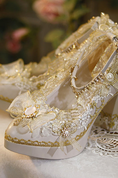 One Night - Handmade Luxuriant Tea Party Lolita Shoes
